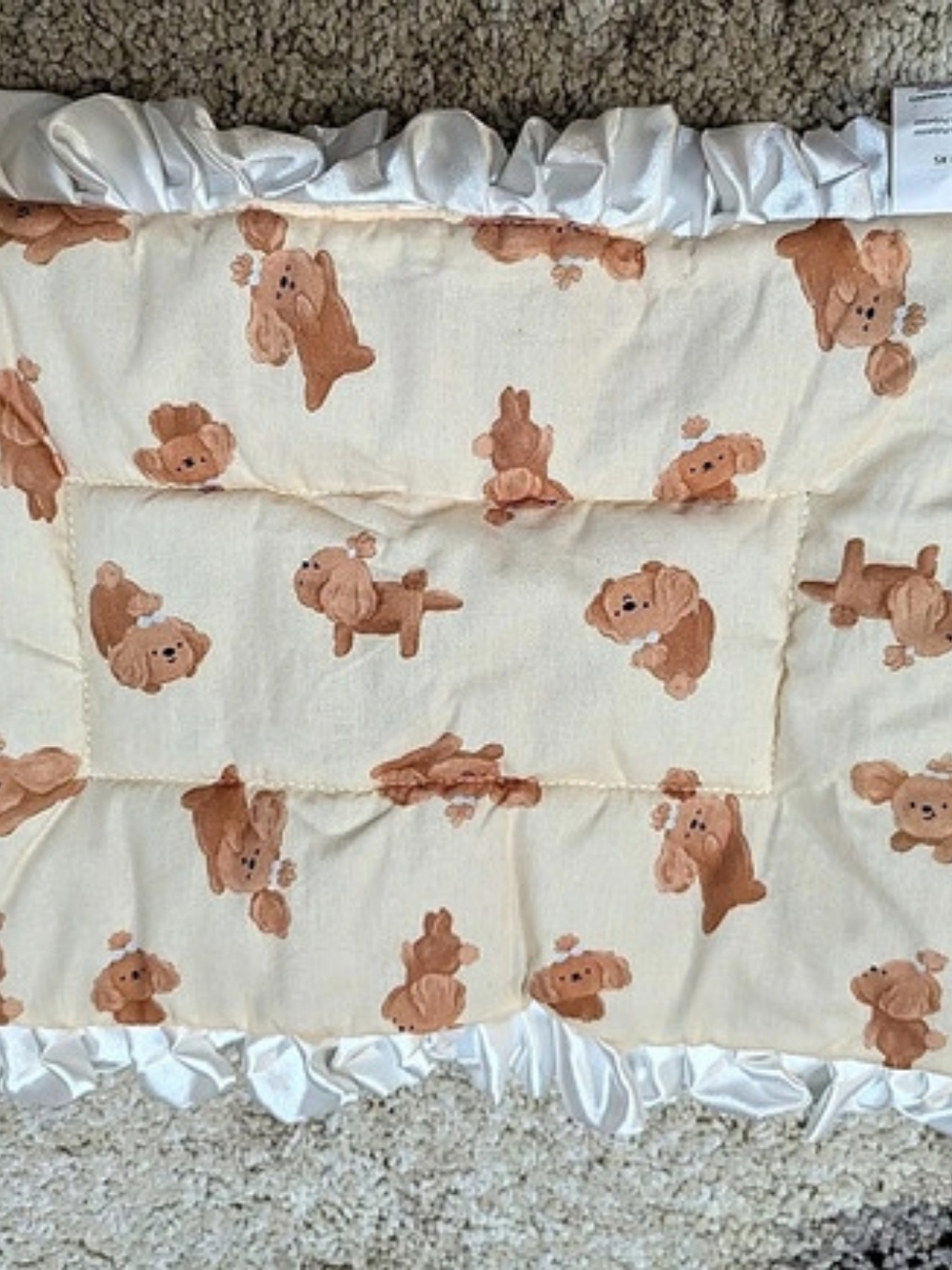 Cat Bed Mat Cream & Pink New